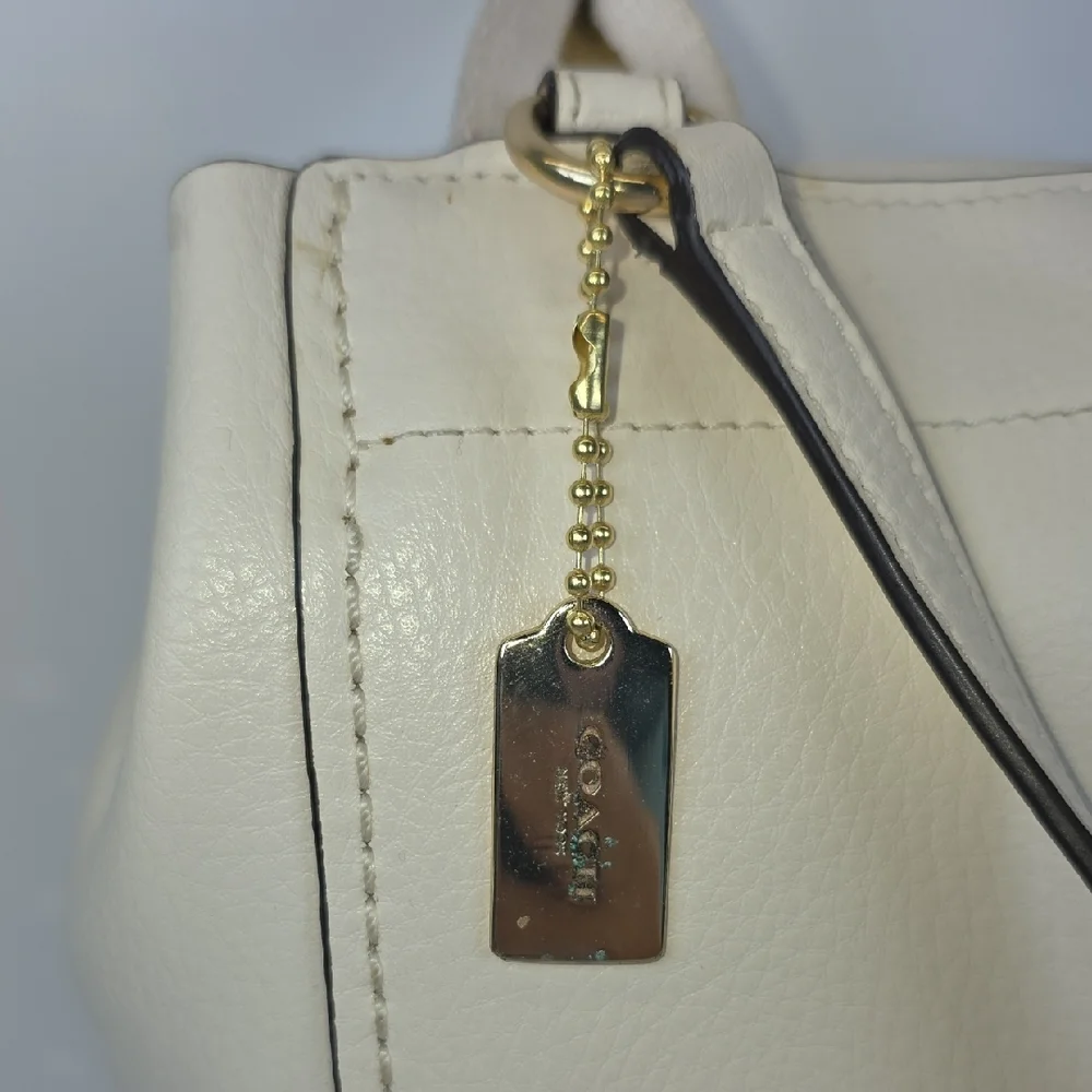 Coach Derby Ivory White‎ Leather Backpack Crossbody Shoulder Bag - Picture 9 of 16